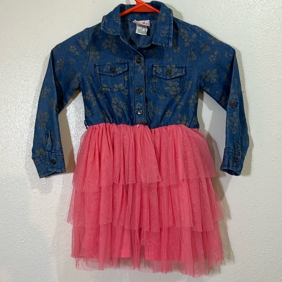 Little Lass Other - Little Lass child’s frilly dress with denim top and lacy bottom. Size 5